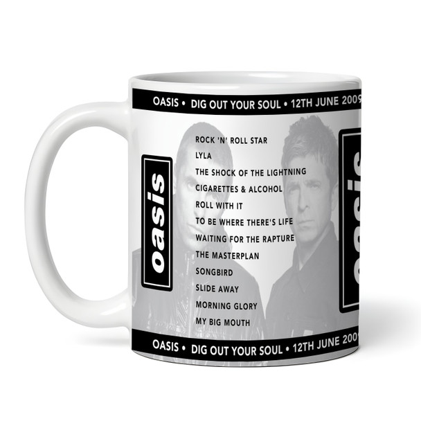Oasis Concert Setlist Gig Mug - Murrayfield Stadium, Edinburgh, Scotland - June 17th 2009