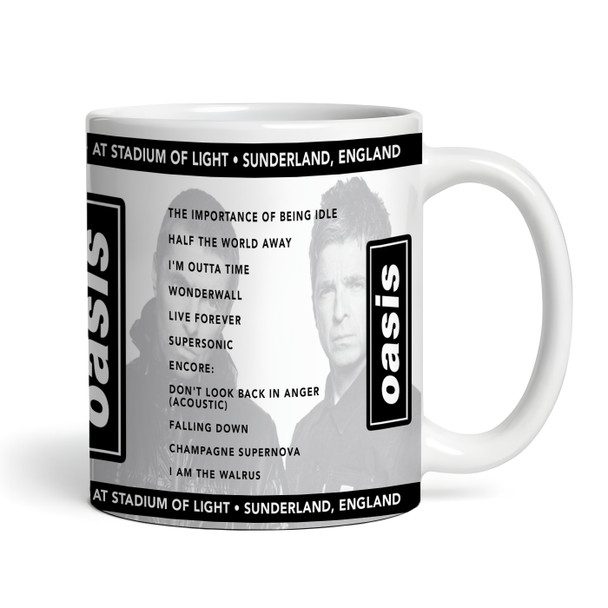Oasis Concert Setlist Gig Mug -Stadium of Light, Sunderland, England - June 10th 2009