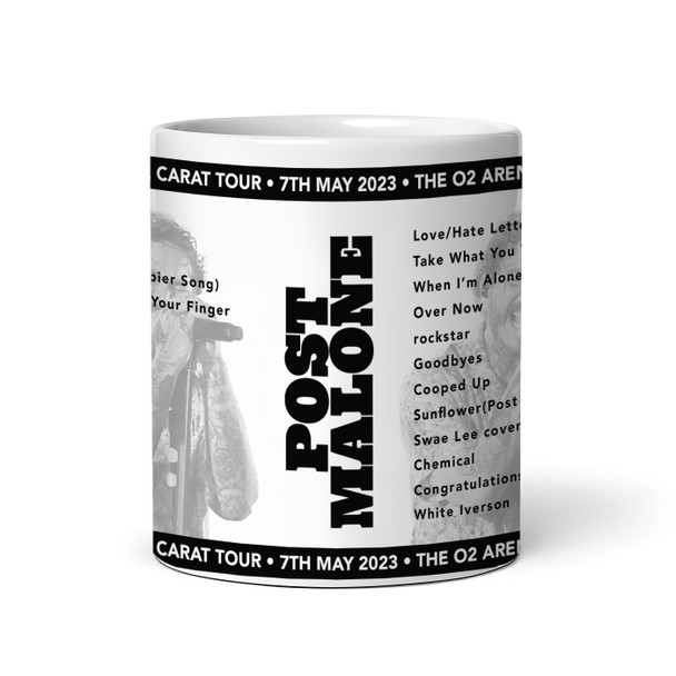 Post Malone Concert Setlist Gig Mug - The O2 Arena, London, England - May 7th 2023