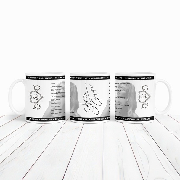 Sabrina Carpenter Concert Setlist Gig Mug - Co-op Live, Manchester, England - March 13th 2025