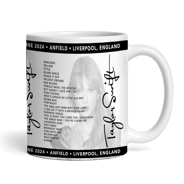 Taylor Swift Concert Setlist Gig Mug - Anfield, Liverpool, England - June 14th 2024