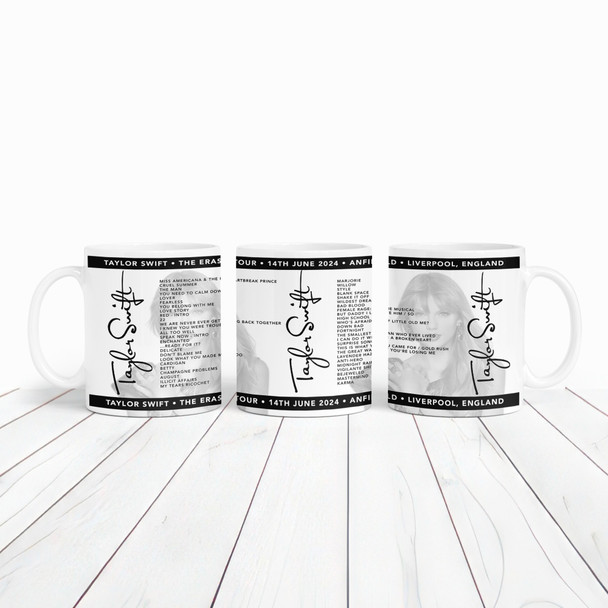 Taylor Swift Concert Setlist Gig Mug - Anfield, Liverpool, England - June 14th 2024
