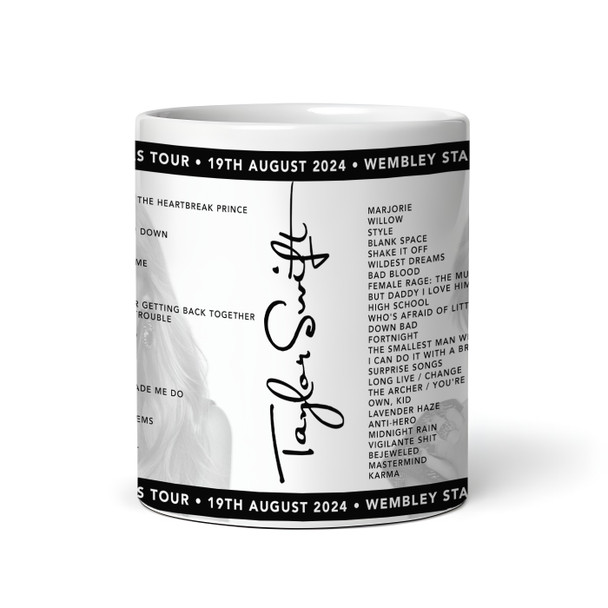 Taylor Swift Concert Setlist Gig Mug - Wembley Stadium, London, England - August 19th 2024