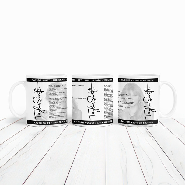 Taylor Swift Concert Setlist Gig Mug - Wembley Stadium, London, England - August 19th 2024