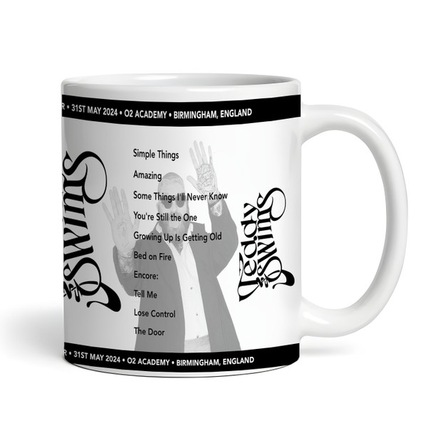 Teddy Swims Concert Setlist Gig Mug - O2 Academy, Birmingham, England - 31st May 2024