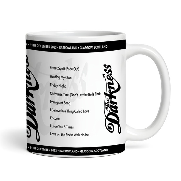 The Darkness Concert Setlist Gig Mug - Barrowland, Glasgow, Scotland - 11th December 2023
