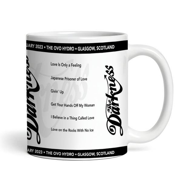 The Darkness Concert Setlist Gig Mug - The OVO Hydro, Glasgow, Scotland - 30th January 2023