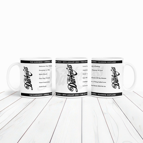 The Darkness Concert Setlist Gig Mug - The OVO Hydro, Glasgow, Scotland - 30th January 2023