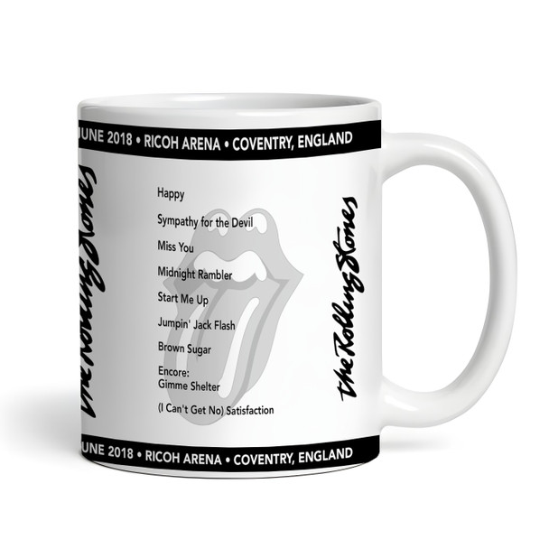 The Rolling Stones Concert Setlist Gig Mug - Ricoh Arena, Coventry, England - June 2nd 2018
