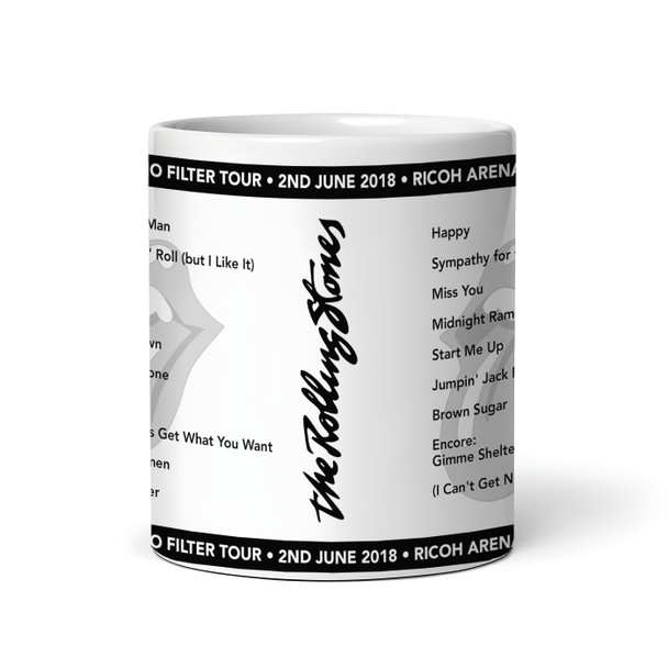 The Rolling Stones Concert Setlist Gig Mug - Ricoh Arena, Coventry, England - June 2nd 2018