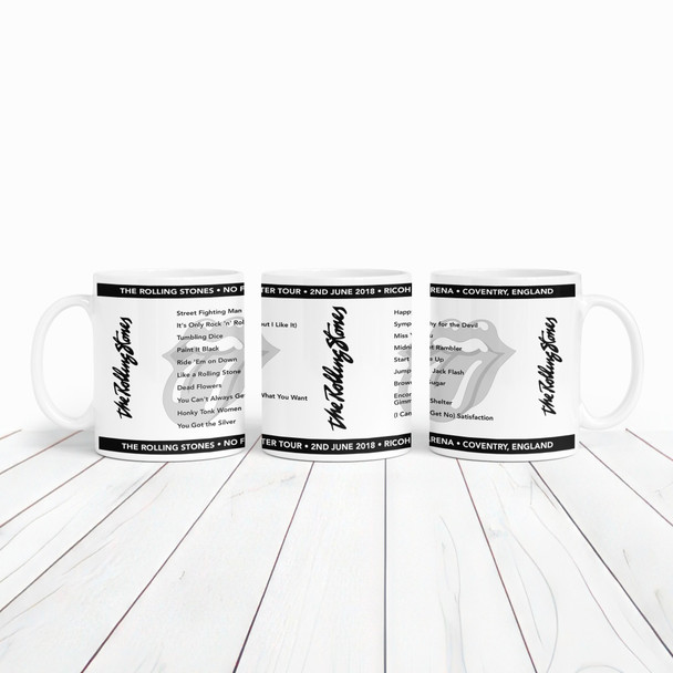 The Rolling Stones Concert Setlist Gig Mug - Ricoh Arena, Coventry, England - June 2nd 2018