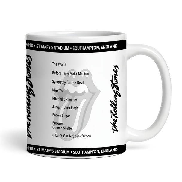 The Rolling Stones Concert Setlist Gig Mug - St Mary's Stadium, Southampton, England - May 29th 2018