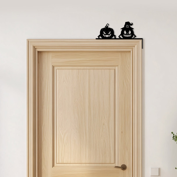 Door Topper 2 Halloween Decor Pumpkins Various Colours Decorative Sign
