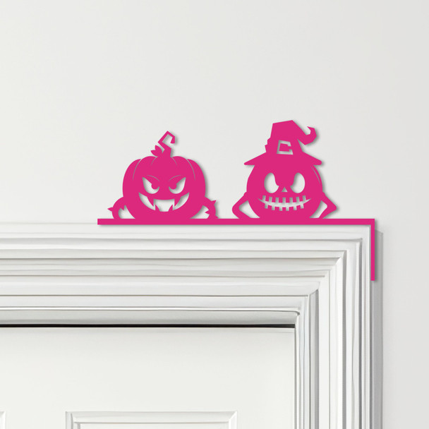 Door Topper 2 Halloween Decor Pumpkins Various Colours Decorative Sign