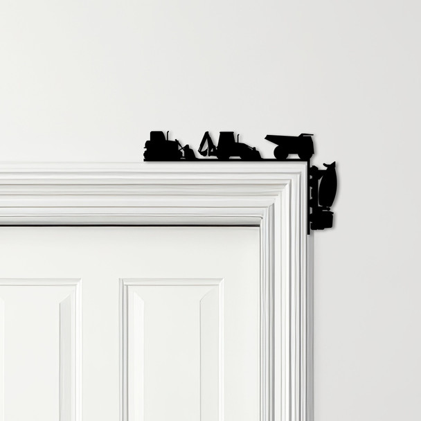 Door Topper Construction Diggers Kids Room Decor Various Colours Decorative Sign