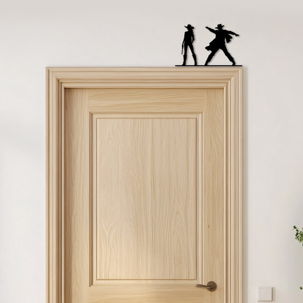 Door Topper Cowboy And Cowgirl Various Colours Top Of Door Frame Decorative Sign