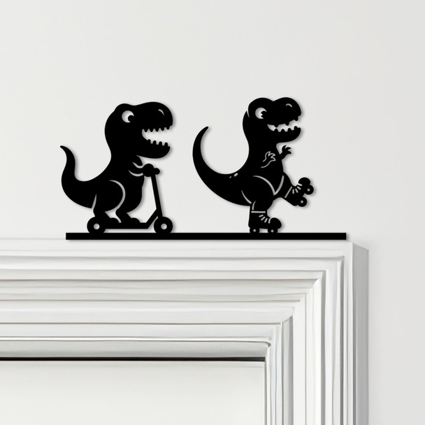 Door Topper Cute Dinosaurs T-Rex Kids Room Decor Various Colours Decorative Sign