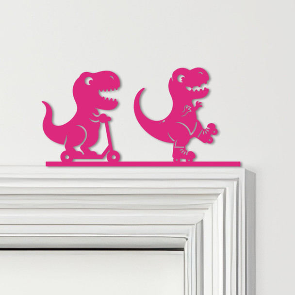 Door Topper Cute Dinosaurs T-Rex Kids Room Decor Various Colours Decorative Sign