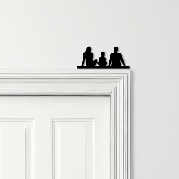 Door Topper Family Of 3, 1 Boy Various Colours Top Of Door Frame Decorative Sign