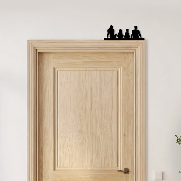 Door Topper Family Of 4 1 Boy 1 Girl Various Colours Top Of Door Decorative Sign