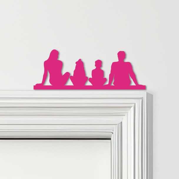 Door Topper Family Of 4 1 Boy 1 Girl Various Colours Top Of Door Decorative Sign