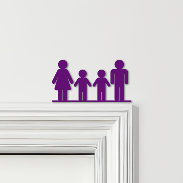 Door Topper Family Of 4, 2 Boys Various Colours Top Of Door Frame Decor Sign