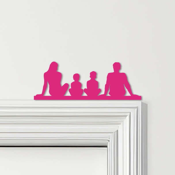 Door Topper Family Of Four 2 Boys Various Colours Top Of Door Frame Decor Sign
