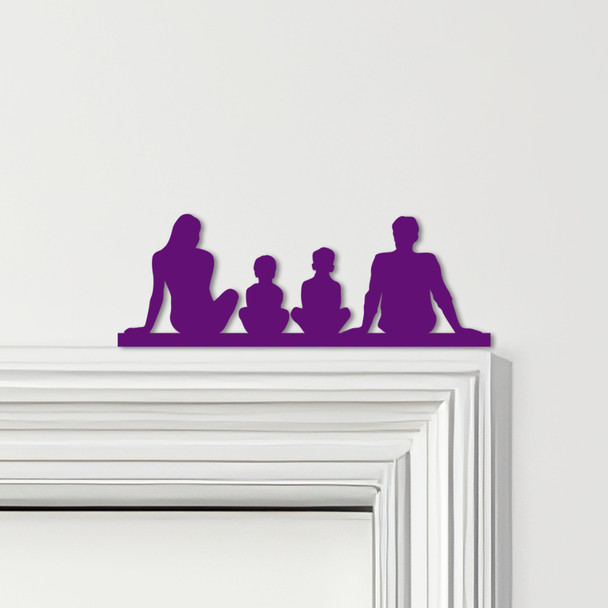 Door Topper Family Of Four 2 Boys Various Colours Top Of Door Frame Decor Sign