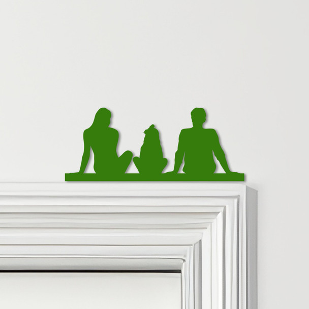 Door Topper Family Of Three 1 Girl Various Colours Top Of Door Decorative Sign