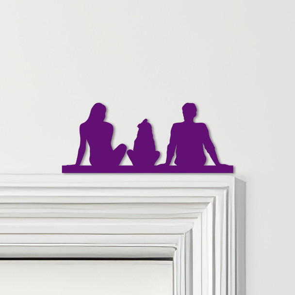 Door Topper Family Of Three 1 Girl Various Colours Top Of Door Decorative Sign