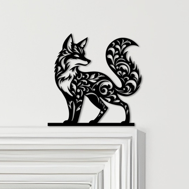 Door Topper Floral Pattern Fox Various Colours Top Of Door Frame Decorative Sign