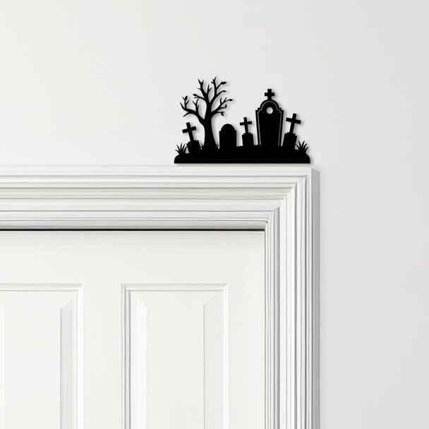 Door Topper Halloween Decor Cemetery Various Colours Top Of Door Decorative Sign