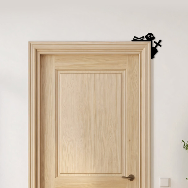 Door Topper Halloween Decor Skull Bones Various Colours Decorative Sign