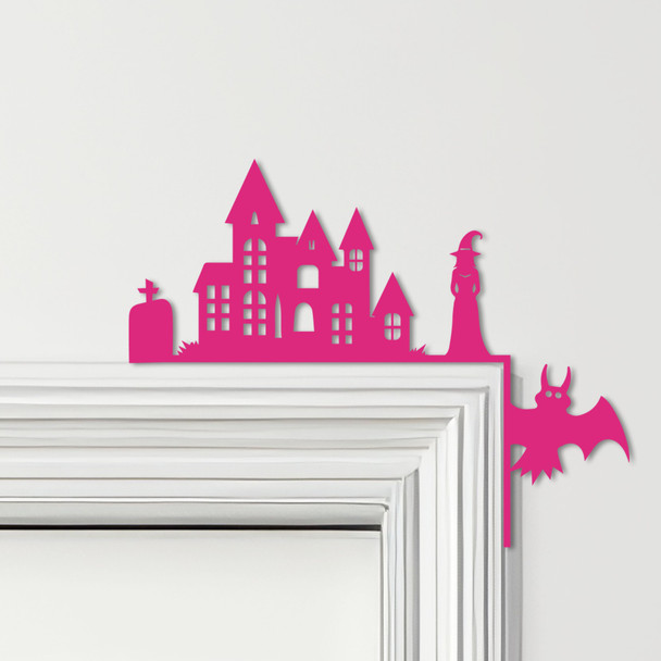 Door Topper Haunted House Witch Halloween Decor Various Colours Decorative Sign