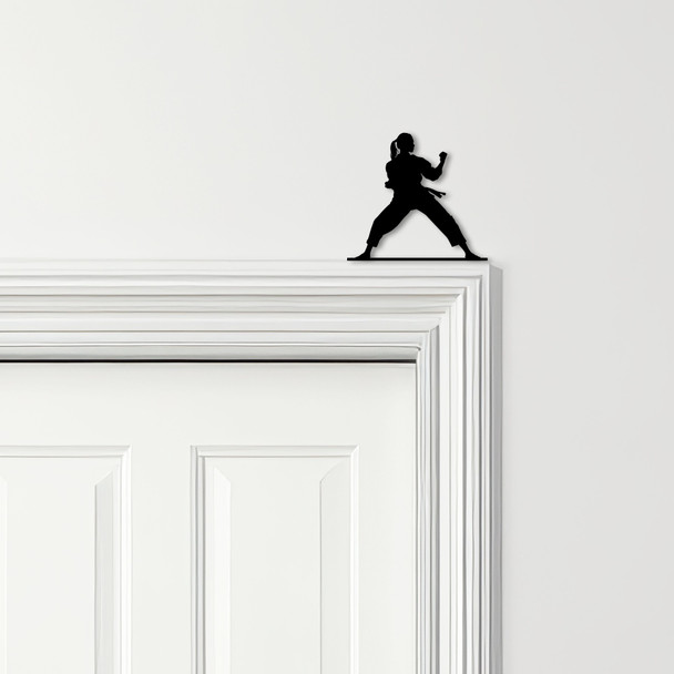 Door Topper Karate Fighter Woman Various Colours Top Of Door Frame Decor Sign