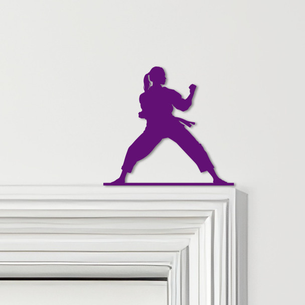 Door Topper Karate Fighter Woman Various Colours Top Of Door Frame Decor Sign