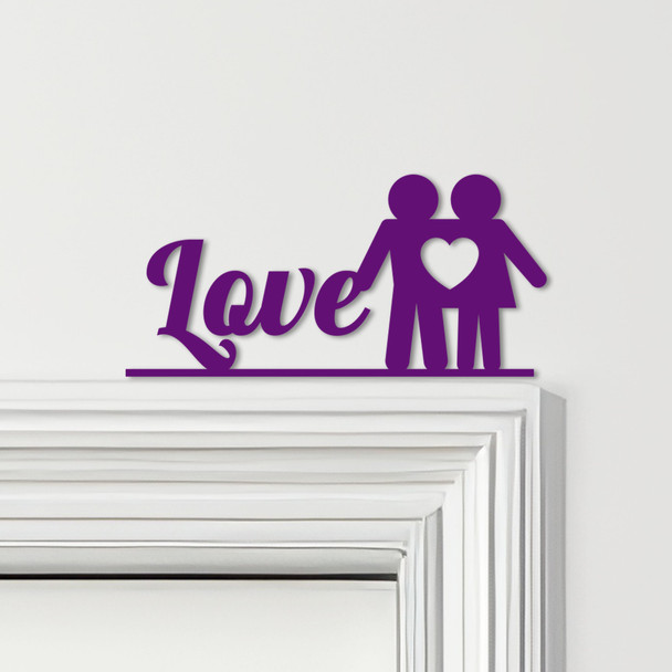 Door Topper Love Couple Icon Various Colours Top Of Door Frame Decorative Sign