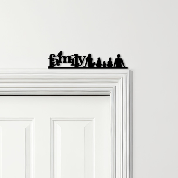 Door Topper Love Heart Bird Family Of 5 1 Girl 1 Boy 1 Baby Various Colours Sign