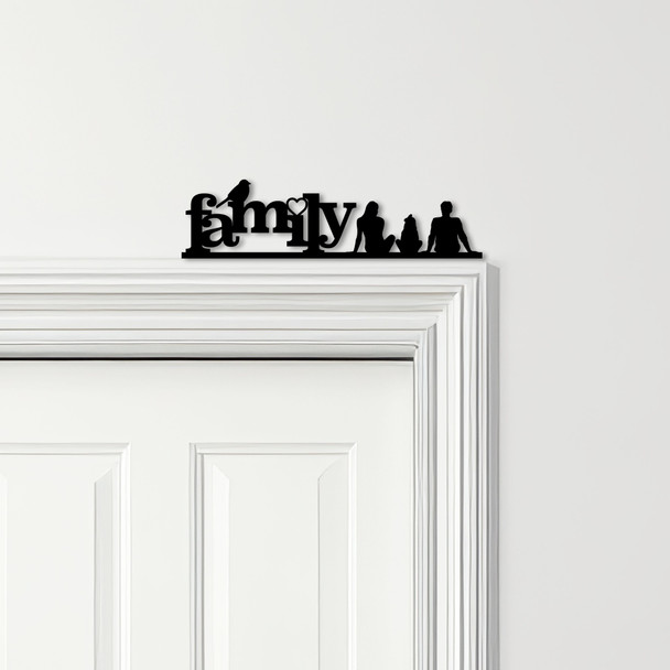 Door Topper Love Heart Bird Family Of Three 1 Girl Various Colours Decor Sign