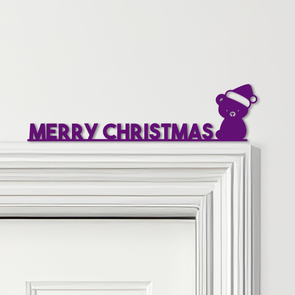 Door Topper Merry Christmas Decor Teddy Bear Various Colours Frame Decor Sign