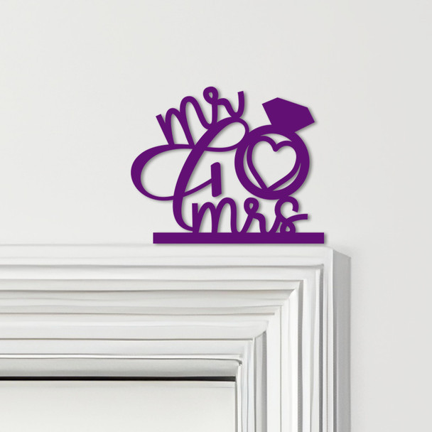 Door Topper Mr & Mrs Bride Groom Anniversary Wedding Various Colours Decor Sign