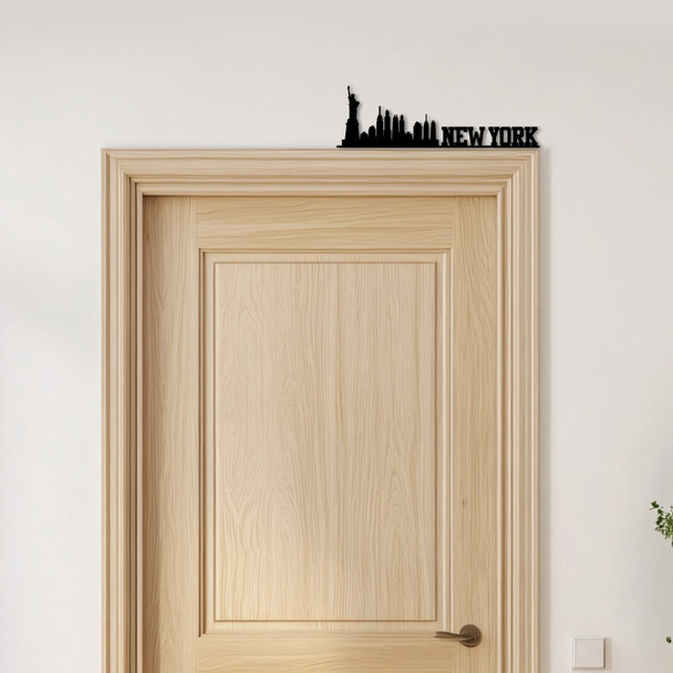 Door Topper New York Lettering & Skyline Various Colours Decorative Sign