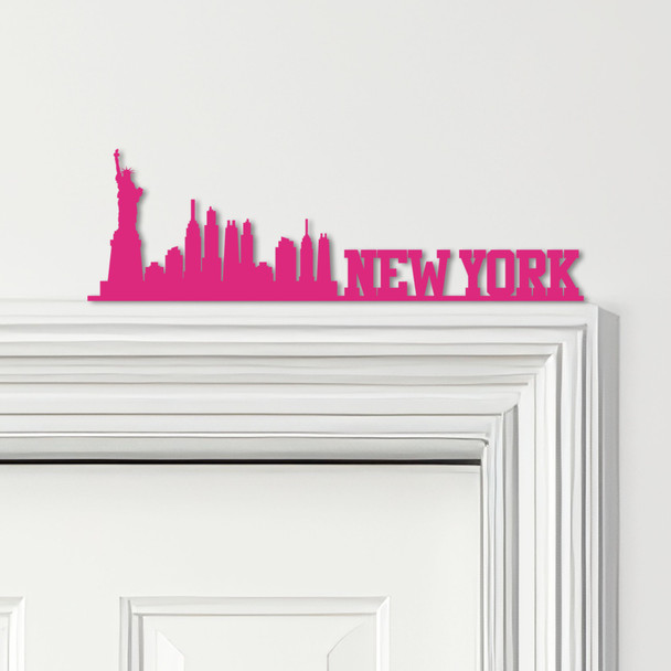 Door Topper New York Lettering & Skyline Various Colours Decorative Sign