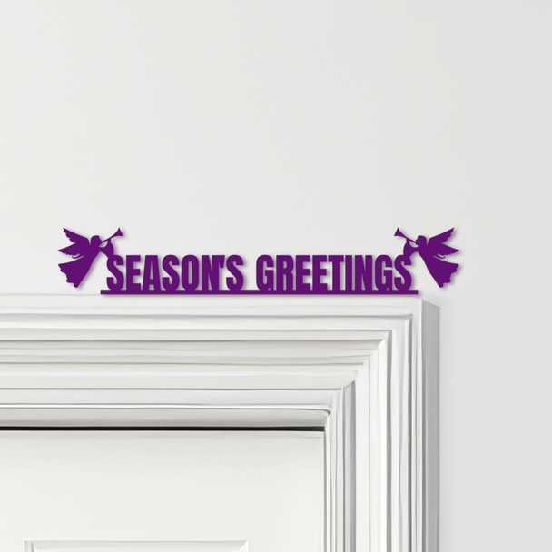 Door Topper Season's Greetings Angels Christmas Decor Various Colours Decor Sign