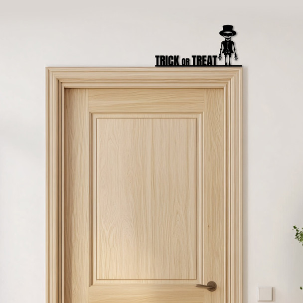 Door Topper Trick Or Treat Skeleton Halloween Decor Various Colours Decor Sign