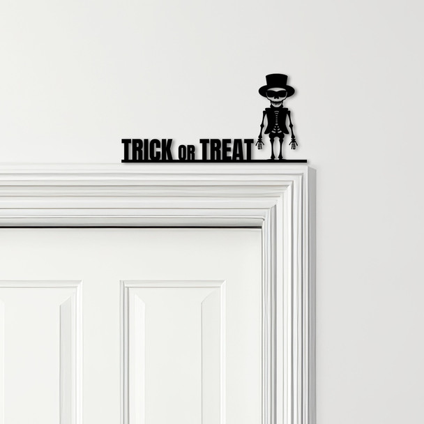 Door Topper Trick Or Treat Skeleton Halloween Decor Various Colours Decor Sign