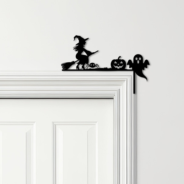 Door Topper Witch Broom Pumpkin Ghost Halloween Decor Various Colours Decor Sign