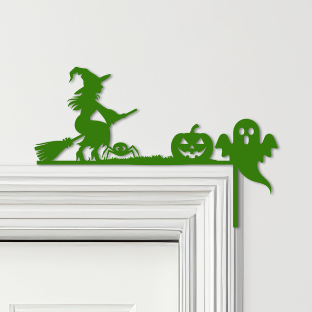 Door Topper Witch Broom Pumpkin Ghost Halloween Decor Various Colours Decor Sign