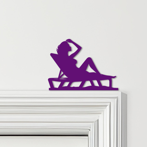Door Topper Woman Sunbathing Various Colours Top Of Door Frame Decorative Sign