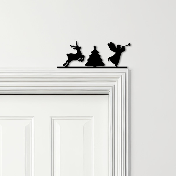 Door Topper Christmas Decor Angel Tree Various Colours Decorative Sign